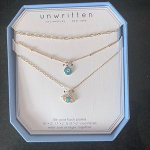 Unwritten stacking 3 piece evil eye necklace NWT